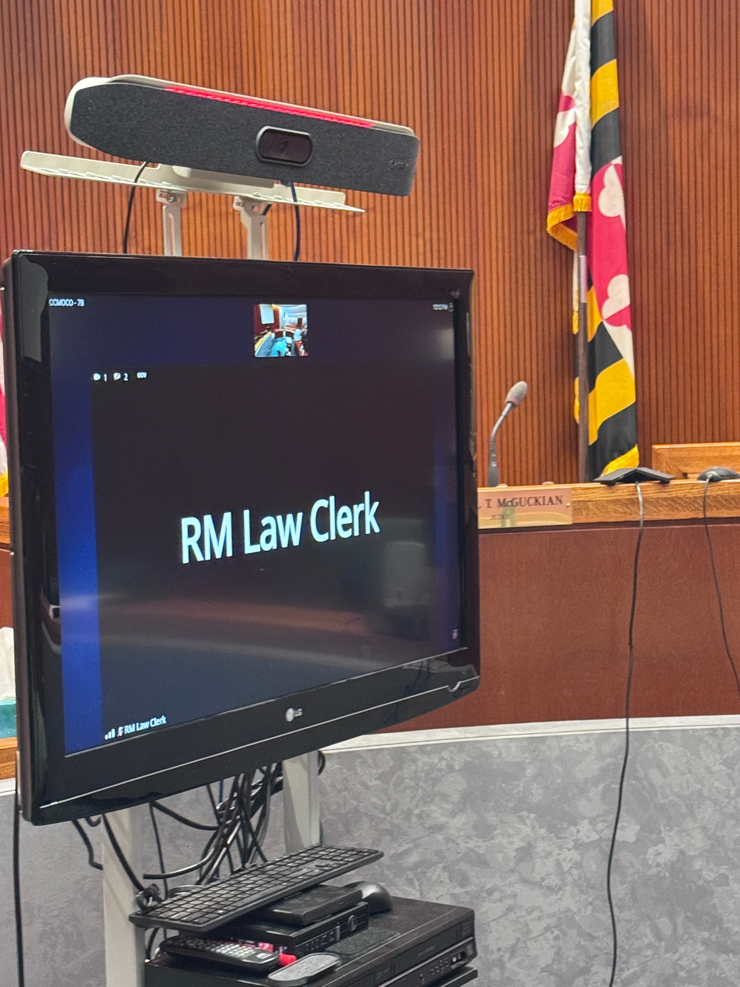 Trial technology display in courtroom